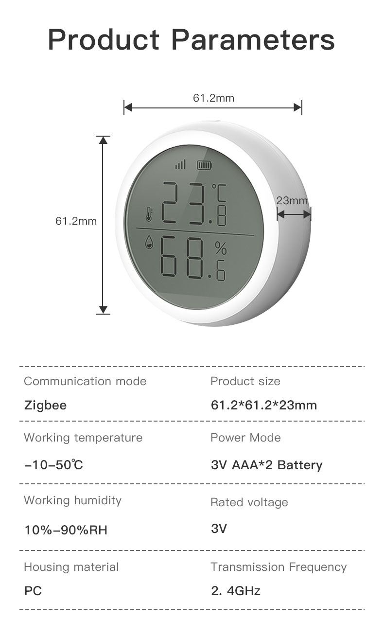 Zigbee Temperature Sensor with LCD Screen